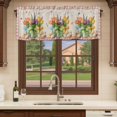 thumbnail image 6 of 2 Pack Valances for Window, Spring Easter Short Curtains for Kitchen Bedroom Living Room, Colorful Tulip Floral Eggs Pink Plaid Rustic Rod Pocket Small Window Treatment Valance Drapes 42 x 12 Inch, 6 of 8
