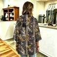 thumbnail image 7 of Womens Lightweight 3/4 Sleeve Leaf Print Hoodie Casual Fashion Top Ideal For Outdoor Leisure And Daily Occasions, 7 of 7