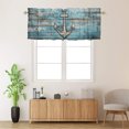 thumbnail image 2 of Anchor Thermal Insulated Window Curtain Valance Nautical on Rustic Blue Wooden Planks Privacy Decorative Rod Pocket Short Window Valance Curtains 54 by 18 in, 1 Panel, 2 of 6