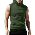 thumbnail image 7 of asjyhkr Mens Summer Gym Hoodies Sleeveless Shirts Drawstring and Pockets Workout Running Tees, 7 of 7