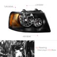 thumbnail image 3 of DNA Motoring For 03-06 Ford Expedition Black Amber Corner Headlight Lamps Pair Replacement, 3 of 5