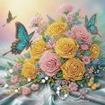 thumbnail image 1 of Kit Con Forma Especial Parcial 5D DIY Flores 30x30cm, 1 of 9