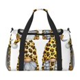 thumbnail image 1 of Fotbe Leopard Gnomes Bolsa de Viaje con Estampado, Bolsa de Fin de Semana para Mujer con Compartimento para Zapatos, Bolsa de Gimnasio con Bolsillo Húmedo, 1 of 7