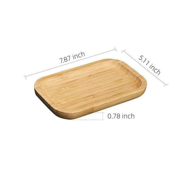 Rectangular Bamboo Serving Tray for Breakfast, Parties, Weddings, Picnics 7.87 x 5.11 x 0.8 inch