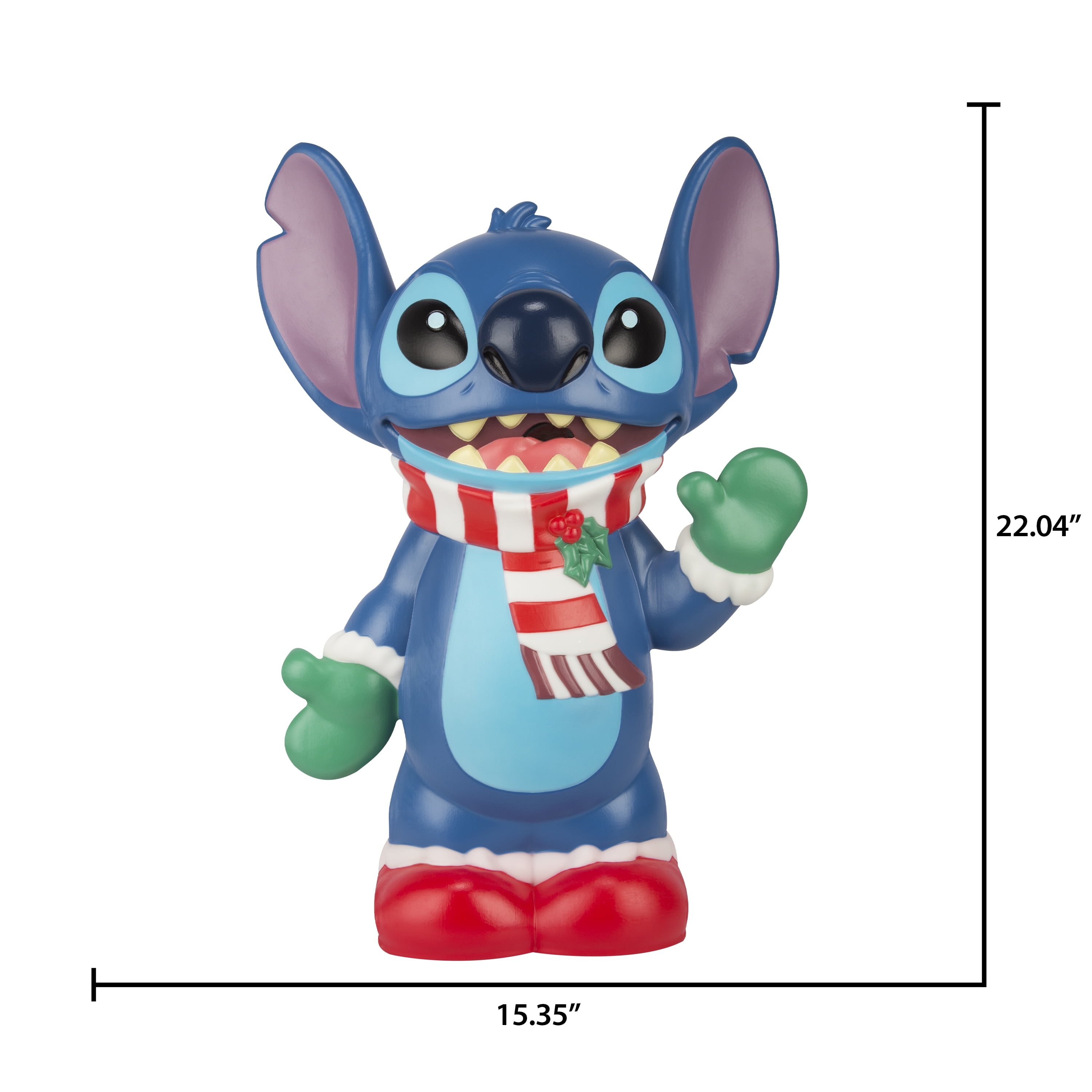Christmas Lighted Blow Mold Outdoor Decor Stitch Disney, 22 in