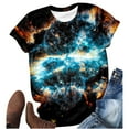 thumbnail image 3 of TINZ Titre : Imprimé Galaxie Col Rond Manches Courtes T-Shirt pour Femmes Col Roulé Manches Longues Spandex T-Shirt Surdimensionné pour Femmes, 3 of 3
