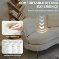thumbnail image 5 of Holaki 64" Upholstered Fiber Loveseat Sofa with with Cushions and Golden Metal Legs, Home Upholstered Double Couch Livingroom Loveseat, White, 5 of 6