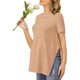 thumbnail image 3 of Ekouaer Women's Maternity Shirts Short Sleeve Pregnancy Tops Blouses Split Side Casual Crewneck Pregnant Tunic Tee, 3 of 5