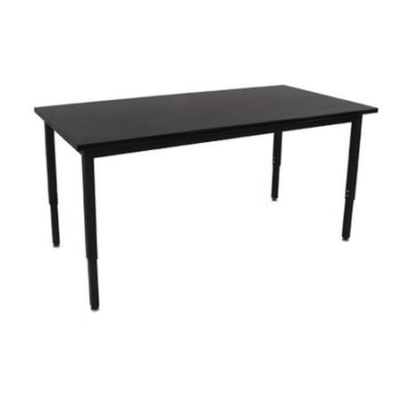 

Lobo Tables LOB7069-ABP-C 24 in. x 4 8 in. Fully Welded Lobo Table- Black Frame and Adjustable Big Paw Legs- 1.25 in. ChemRes Laminate With Black Lotz Armor Edge Top