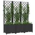 thumbnail image 3 of vidaXL Garden Planter with Trellis Black 47.2"x15.7"x53.5" PP, 3 of 7