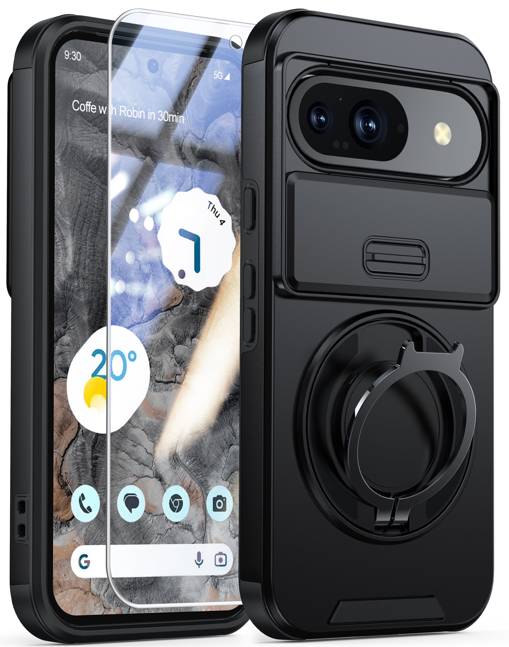 ANTSHARE for Google Pixel 10/ Pixel 10 Pro Case with Stand, Heavy Duty Shockproof Cases with Camera Cover, Phone Case for Google Pixel 10/ Pixel 10 Pro