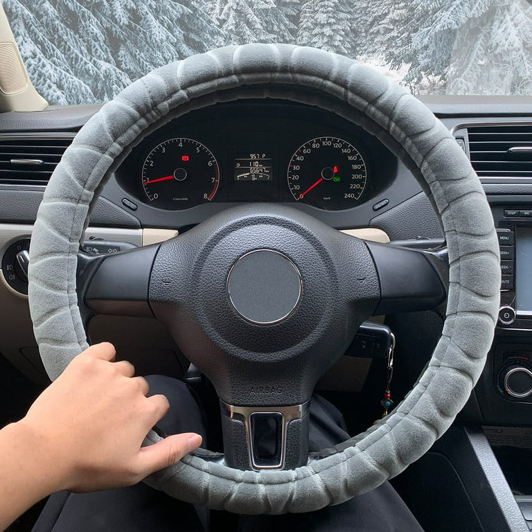 Luxury Audi A4 B8 Fluffy Steering Wheel Cover Warm Plush Seat