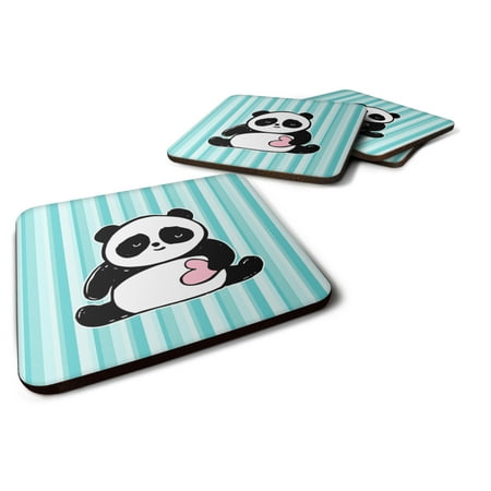 

Carolines Treasures BB7040FC Panda Bear Love Foam Coaster Set of 4 3 1/2 x 3 1/2 multicolor