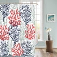 thumbnail image 3 of Fabric Shower Curtain, Summer Gradient Red Blue Ocean Coral Sea Shower Curtains with 12 Hooks Waterproof Machine Washable Bath Curtains for Bathroom,54 x 78in, 3 of 6