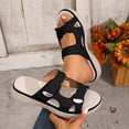 thumbnail image 2 of Wensltd Comfortable Wedge Sandals Women Summer Soft Soled Solid Color Casual Outdoor Beach Walking Comfort Slippers Black, 2 of 6