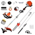 thumbnail image 4 of Limorve 52CC Gas Weed Trimmer, 5 in 1 Lawn Mower, Cordless Hedge Trimmer, 2-Stroke Brush Cutter, Handheld Chainsaw Hedge Pruner-Orange, 4 of 10