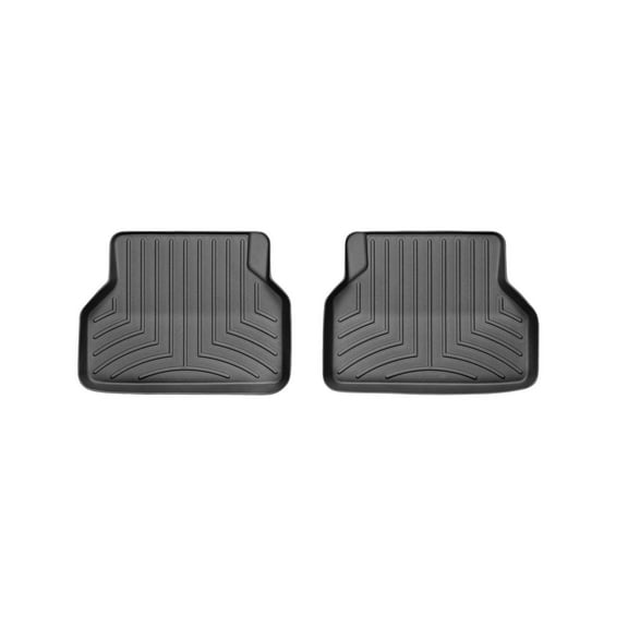 WeatherTech Custom Fit FloorLiners compatible with BMW 530i, M5 (E60), 535i, 545i, 525i, 528i - 2nd Row (2-Piece Liner), Black