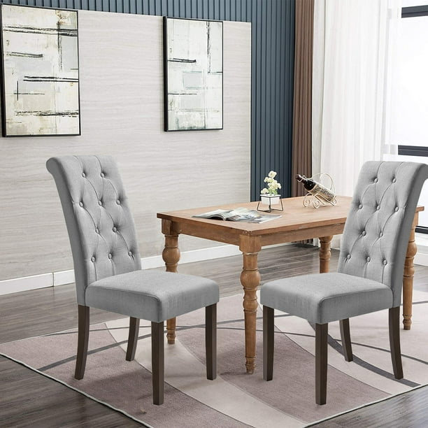 Gray Upholstered Dining Room Chairs : 2pc Copley Upholstered Dining
