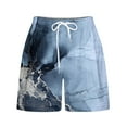 thumbnail image 4 of Pantalons pour Femmes Été (Non Positionné) Imprimé Multi Poche Lacets Pantalons Décontractés Bleu M, 4 of 6