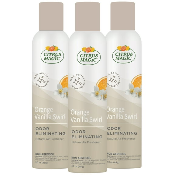 Citrus Magic Natural Odor Eliminating Air Freshener Spray, Orange-Vanilla Swirl, 3-Ounce, Pack of 3