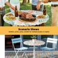 thumbnail image 6 of Elastic Fitted Round Tablecloth, Teal Red Coastal Waterproof Stretch Table Cover for 36"-44" Tables, Nautical Seahorse Beach Coral Starfish Retro Washable Outdoor Tablecloths for Patio, Picnic, 6 of 9