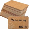 thumbnail image 1 of 100pcs 3.54"x2" Blank Kraft Paper Business Card, Words Message Notes paper Tags, Mini Craft Cardboard Festival gifts (Brown), 1 of 4