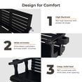 thumbnail image 3 of Innovaze 5 Ft Outdoor Wooden Porch Swing with Cupholders, Heavy Duty 880 LBS for 3 Seater,All-Weather resistant, Black, 3 of 6