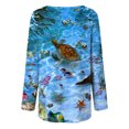 thumbnail image 3 of CLOOCL Women Plus Size Blouse Sea Turtle Graphics 3D Print T-Shirt Long Sleeve Fashion Female Loose Girl Tops, 3 of 6