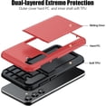 thumbnail image 3 of for Samsung Galaxy S24 Plus Case with Card Holder, Dual Layer Heavy Duty Protective Shockproof Hidden Card Slot Slim Wallet Case for Samsung S24 Plus 5G 6.7 inch (Red), 3 of 17