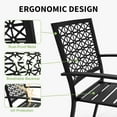 thumbnail image 3 of Emorefun 3 Piece Metal Outdoor Furniture Set, Stackable Bistro Table and Chairs for Patio, Garden, Balcony, Black, 3 of 8