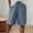 577#Light Blue, variant on Bermuda Shorts for Women Knee Length Cotton Linen Wide Leg Gauze High Waisted Casual Vacation Short Pant with Pocket Army Green M