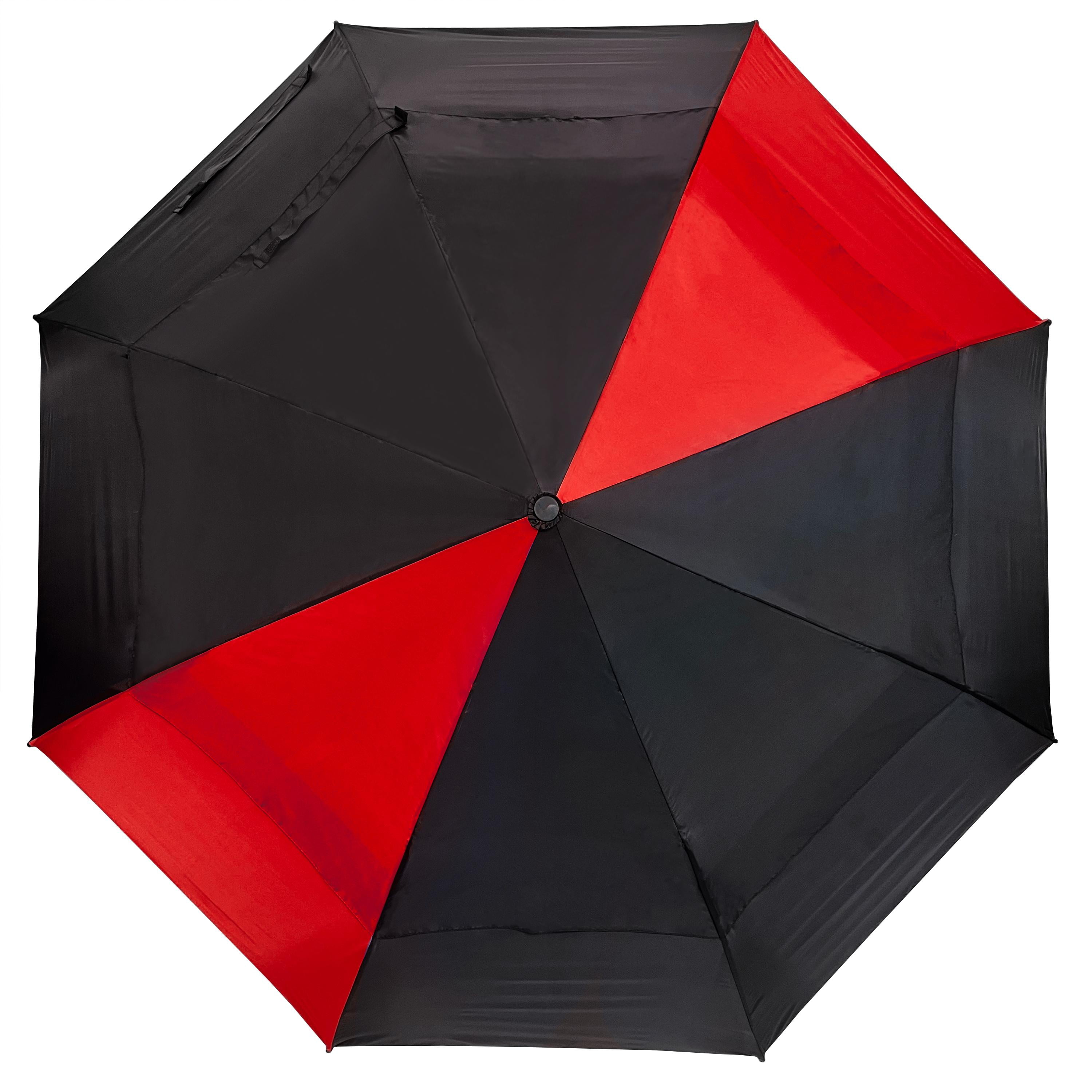 Weather Station Deluxe Two-Person Rain Umbrella Red Black