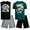 Teal/Black/Black/Grey, variant on Pro Athlete Boys Short Sets - 4 Piece Graphic Tees and Tank Tops with Matching Athletic Shorts (8-16)