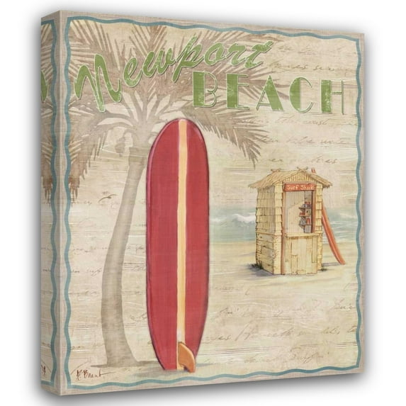 Paul Brent 36x44 Gallery Wrapped Canvas Wall Art Titled - Surf City I