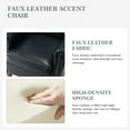thumbnail image 3 of Vegan Leather Armchair Set of 2 Living Room Home Office Lounge Single Sofa Nailhead Rolled Arms Accent Chair Adult Navy, 3 of 6