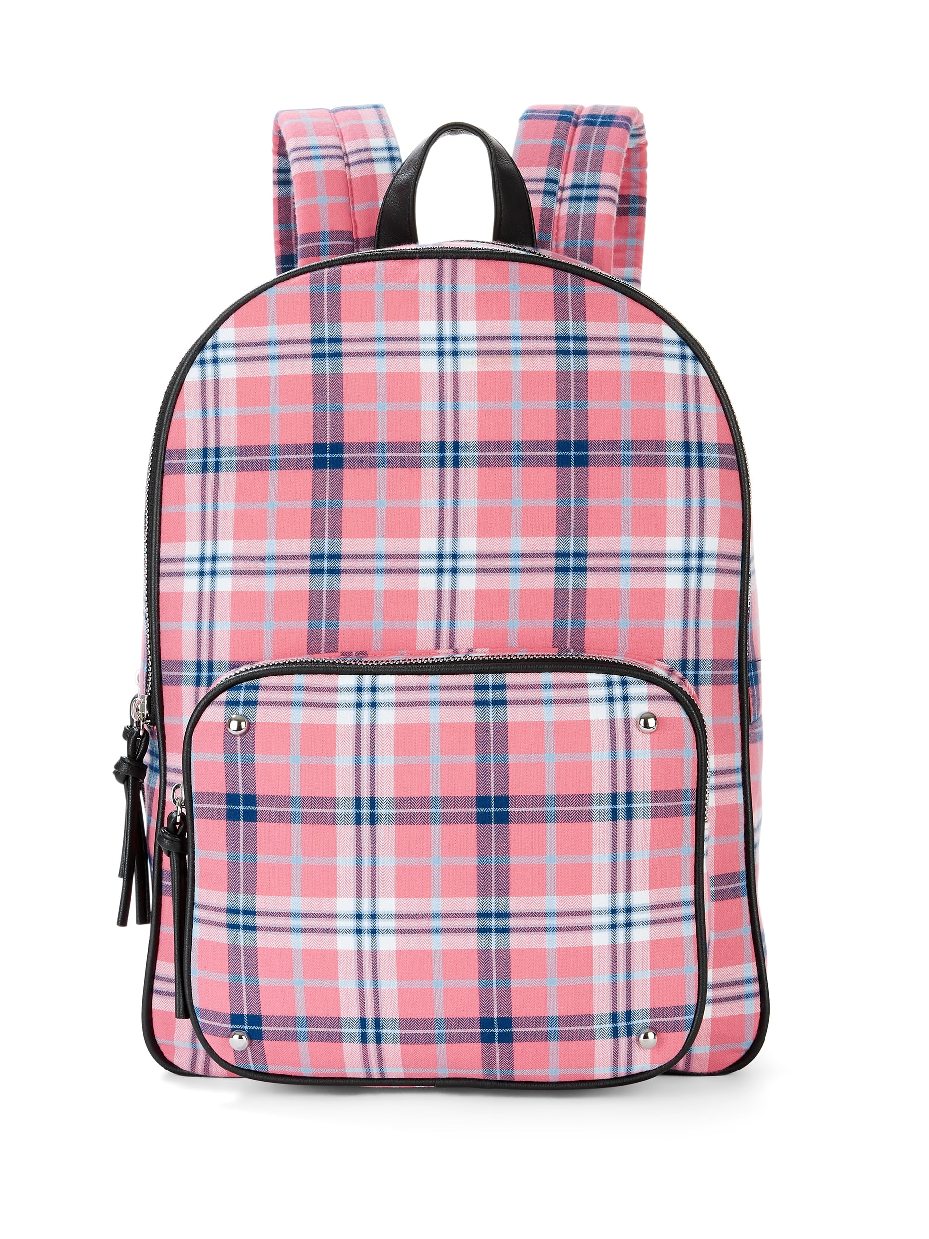pink plaid backpack