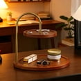 thumbnail image 4 of Solid Wood Desktop Organizer Box Double Layer Storage Shelf,Entryway Key Holder Vanity Storage Tray Jewelry Display Rack for Perfume Makeup Storage Entryway Bedroom Desk Dresser Home Organization, 4 of 6