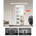 thumbnail image 3 of KFFKFF Sliding Pocket Door, 30" x 80", 5-Lite Frosted Glass Single Sliding Door with Hardware Kit, Durable Solid Wood & MDF Door Slab with Water-Resistant Finish for Bedroom, Kitchen, or Study, 3 of 9