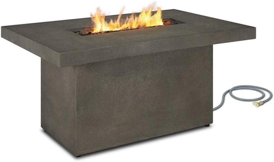 Real Flame Ventura 50" Rectangle Propane or Natural Gas Fire Pit Table With Hidden LP Tank in Glacier Gray