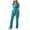 Sky Blue, variant on Bosfbaoi Women's 2 Piece Nursing Uniform Sets Scrub Set Split V-Neck Short Sleeve Top Drawstring Waist Straight Leg Pants Multi-pocket Medical Uniform