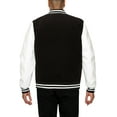 thumbnail image 3 of Victorious Men's Essential Melton Varsity Jacket Black/White JK5073 X-Large, 3 of 4