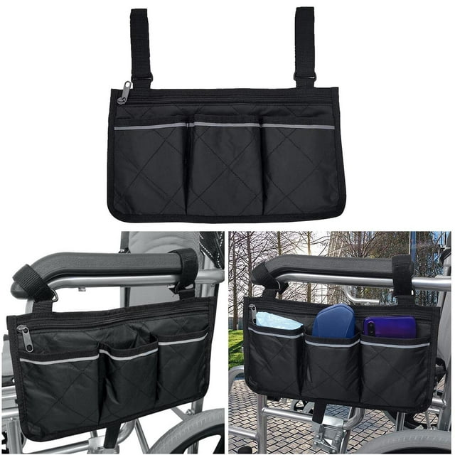 WHEANG Liquidation Sac Latéral pour Fauteuil Roulant Polyester Plus Sûr pour Voyager Maison Femmes