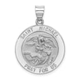 thumbnail image 1 of 14K White Gold Polished and Satin St. Michael Medal Pendant, 1 of 2