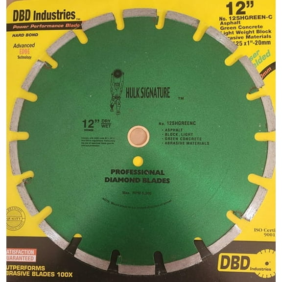 Hulk Signature Asphalt Diamond Blade 12"x.125"x1"-20mm