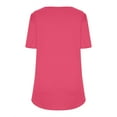 thumbnail image 5 of Cavosen Womens Tops Crew Neck Short Sleeve Pullover Shirts Tunic Solid Curved Hem Pleated Front Soft Blouse Vacation Tops Novelty Casual T-Shirts Workout Beach Tees Pink M, 5 of 6