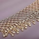 thumbnail image 4 of Gargantilla ancha con diamantes de imitación, collar con pechera bohemio, gargantilla de cristal llamativa para mujer, collar con borlas, boda, novia (plata), dorado, 4 of 5