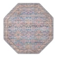 thumbnail image 3 of Unique Loom Nostalgia Collection Area Rug - Bliss (5' 3" Octagon Antique Blue/Orange), 3 of 7