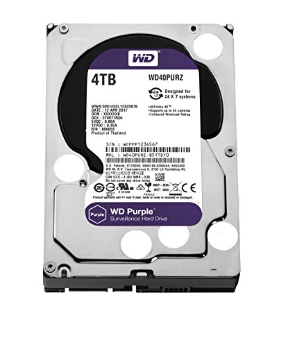 WD Purple 4TB Surveillance Hard Drive - 5400 RPM Class, SATA 6 Gb