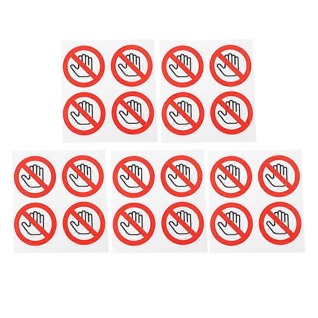 40pcs Do Not Touch Warning Stickers Do Not Use Hand Sign Decals Self-Adhesive Safety Signs For Machinery Ideal For Factories Labs Workshops