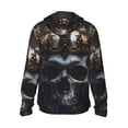 thumbnail image 3 of Uemuo Royal Skull With Golden Crown Pattern Women's Full Zip UPF 50+ Sun Protection Hoodie Jacket Long Sleeve Sun Shirt Hiking Outdoor Performance with Pockets-XX-Large, 3 of 9